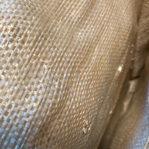 Vintage Raffia Tote with Wooden Handles - Picture 3 of 5